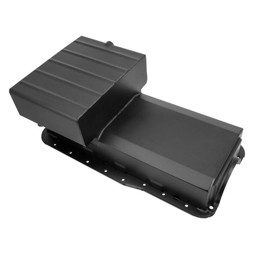 RTS Oil Pan & Pick Up, Steel Fabricated, Stroker, SB Ford 351W, Early Falcon, Dart & World 4 bolt, Billet Seal Ends , Matt Black, 6.6 lt Capacity, Kit