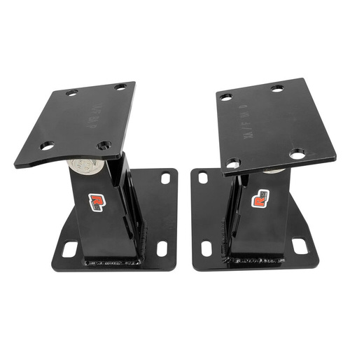 RTS Power Mount, Engine Mount, Engine Swap Ford 4.0Lt , Barra , in to Falcon XA-XF, Black/Red Polyurethane , Set