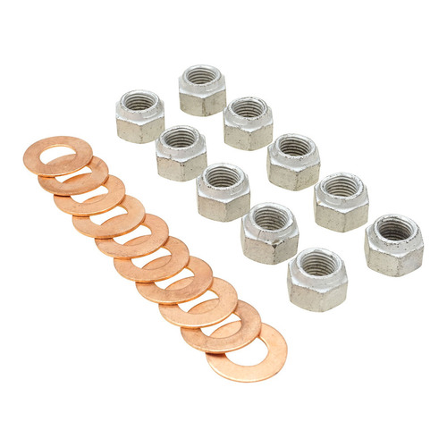 RTS OE, Nut and Washer Kit, Ford, 8 & 9 inch, Nuts & Copper Sealing Washers, Set of 10