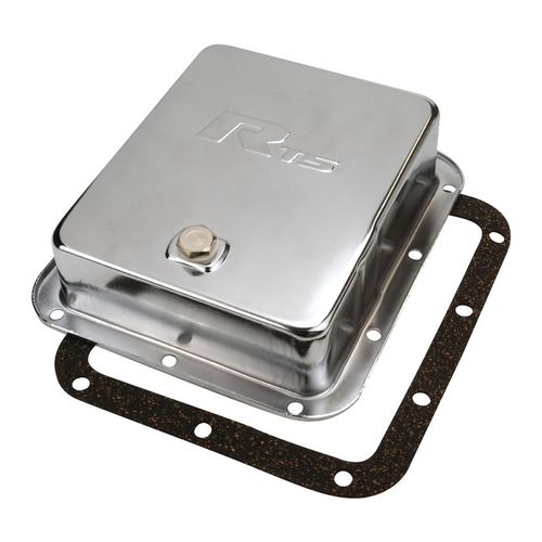 RTS Transmission Pan, Deep, Steel Chrome, For Ford C4, C10, Each