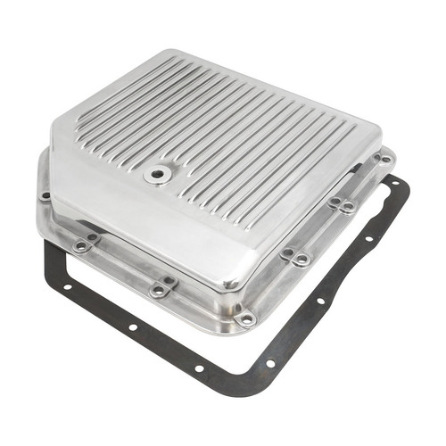 RTS Transmission Pan, Stock Depth, Cast Aluminium, Polished, Finned, Chev For Holden TH350, Each