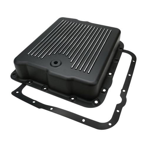RTS Transmission Pan, Extra Capacity, Cast Aluminium, Black/Machined Finned, Chev, Holden 700R4, 4L60 , Each