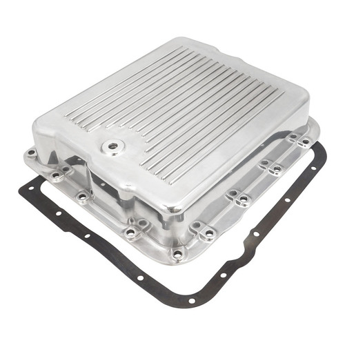 RTS Transmission Pan, Aluminium, Polished, Deep Finned, Chev For Holden TH700R4, 4L60