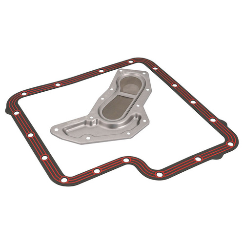 RTS Transmission Filter Service Kit, Ford C6, 2 Filters & Gaskets, Pan Gasket, Silicone Bead w/Steel Core, LubeLocker Style, 1.25mm Thick, Kit